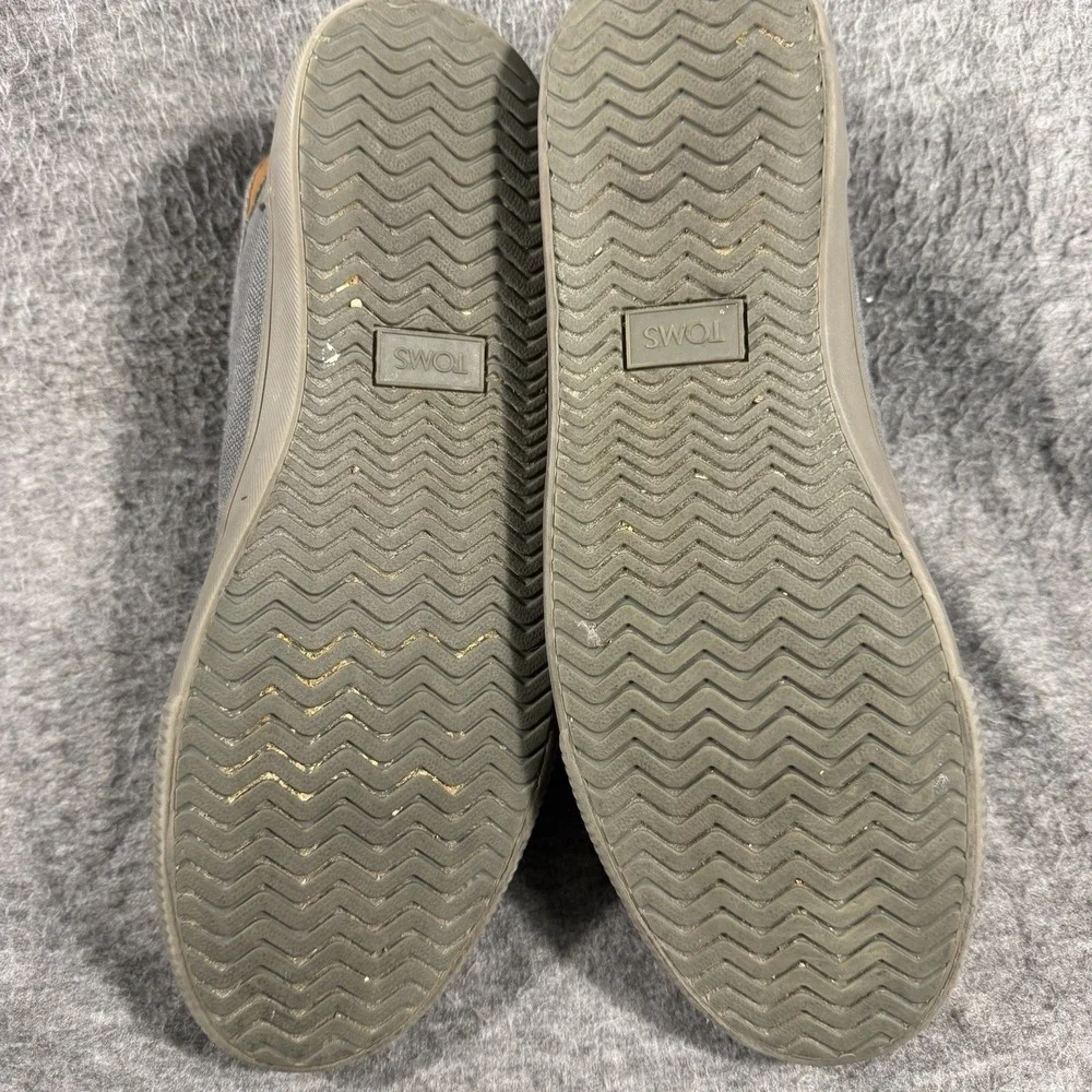 TOMS Mens Size 11 Lace Up Ankle Boots Gray Canvas Fabric Carlo Chukka